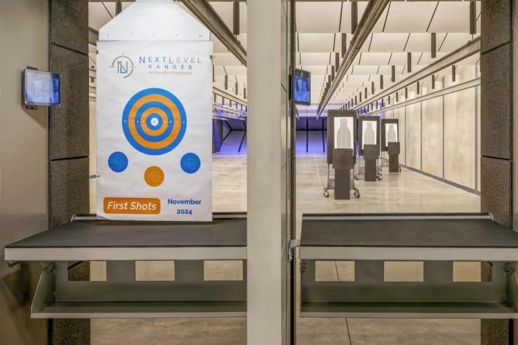 Next Level Ranges shooting lane with branded target system.