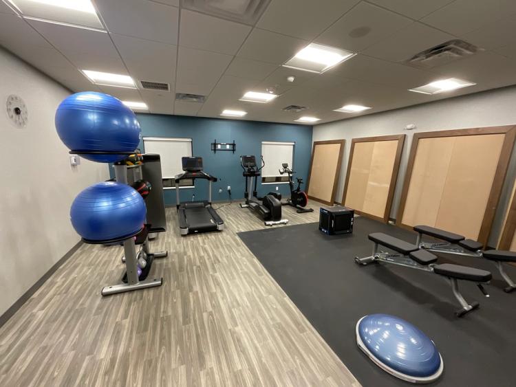 Fitness room in the Hamptons Inn and Suites in Marina, CA.