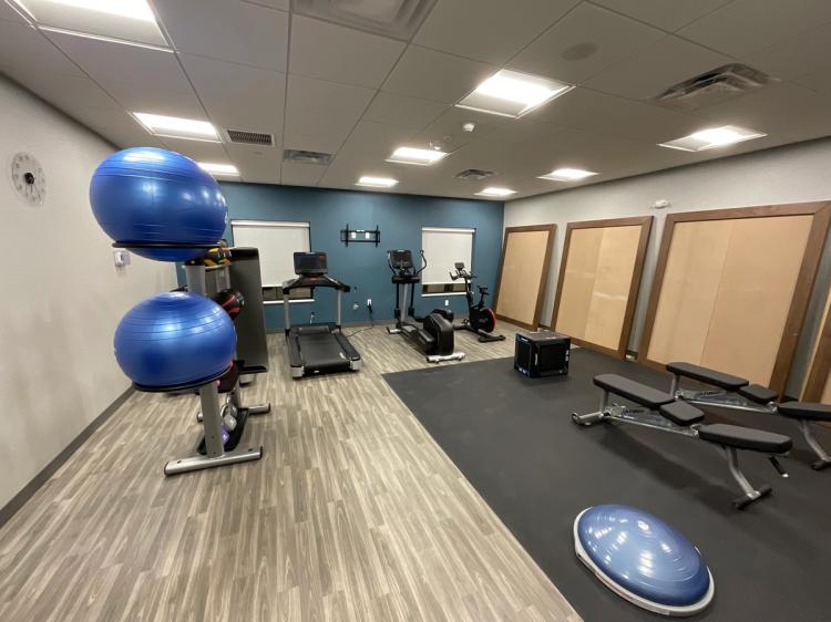 Fitness room in the Hamptons Inn and Suites in Marina, CA.