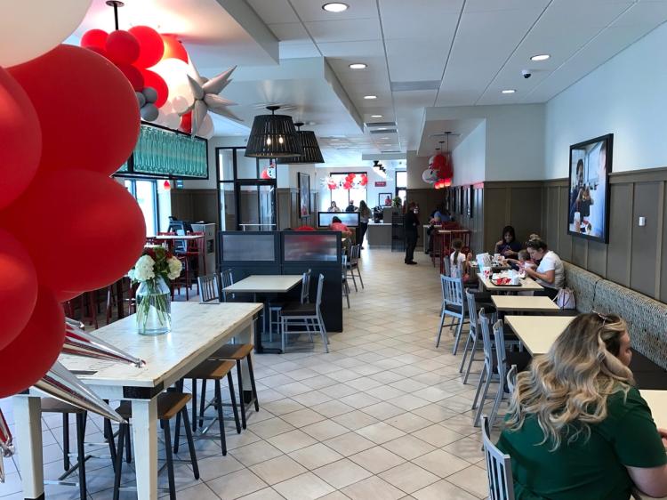 Dining room at Chick-fil-A in Houma, LA.