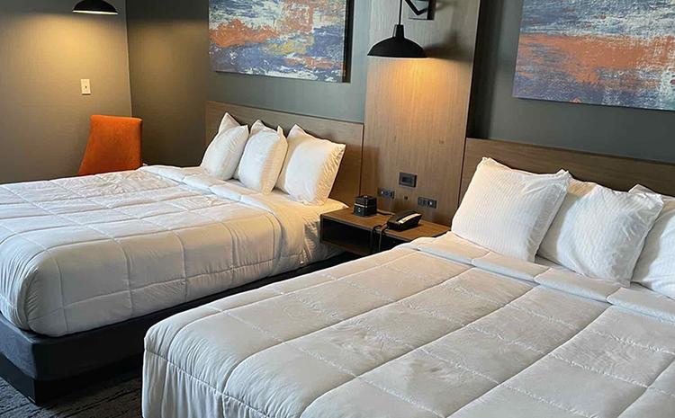 Double queen size bedroom in the La Quinta hotel.