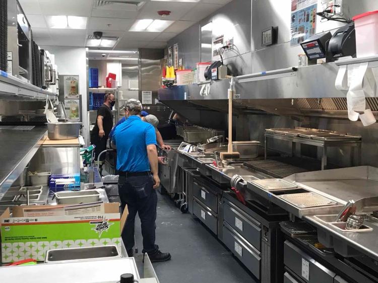 Kitchen inside of the Texas Roadhouse in Millsboro, DE.