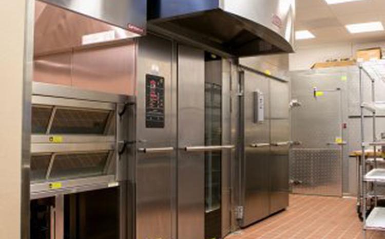 Kitchen inside of the Panera Bread restaurant.