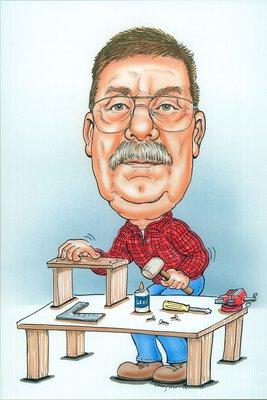 Caricature of Ray Barger