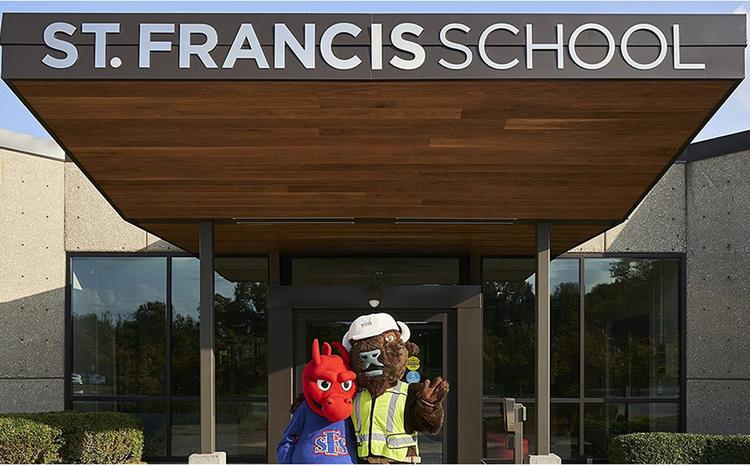 Roman and the St. Francis Wyvern celebrating the completion of the front lobby.