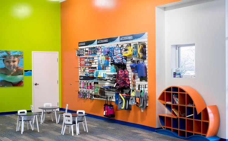 Accessory wall at Safe Splash.