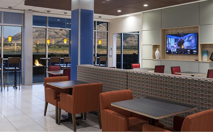 Lounge area at the Love's Hospitality Holiday Inn in Brigham City, UT.