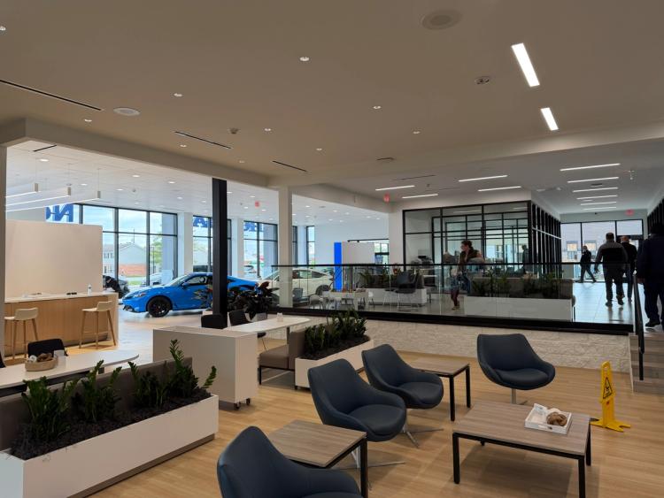 After the renovation, the new Honda customer waiting area.