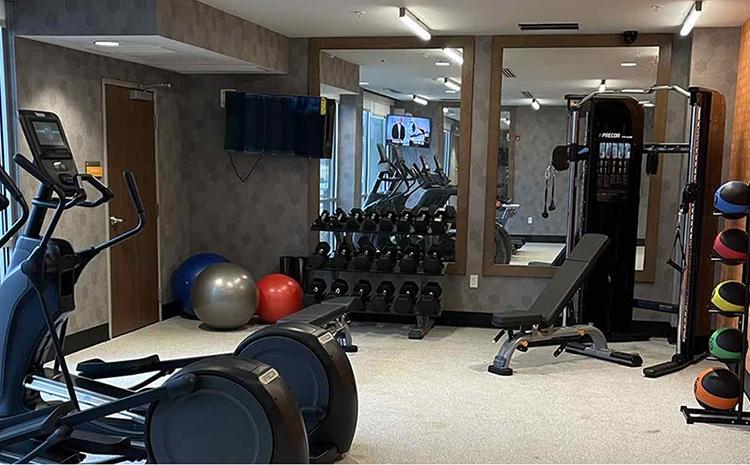 Guest gym at the La Quinta hotel.