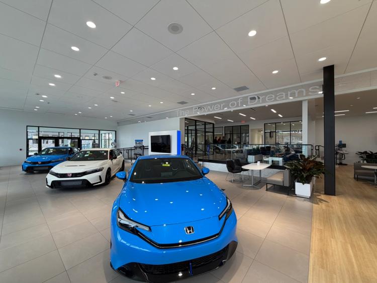 After the renovation, Honda showroom with display vehicles.