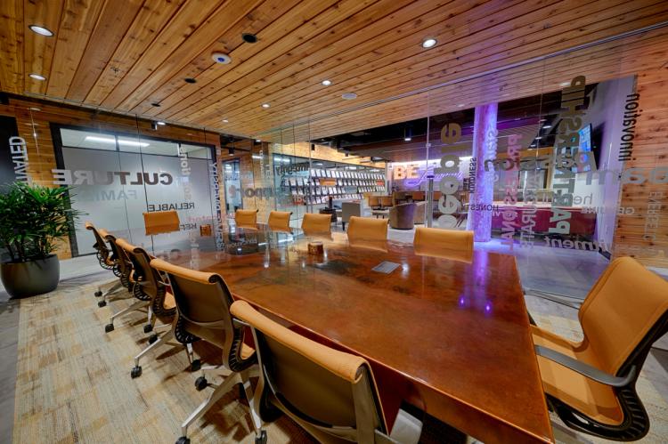 Meeting room inside the Texas Roadhouse Support Center in Louisville, KY.