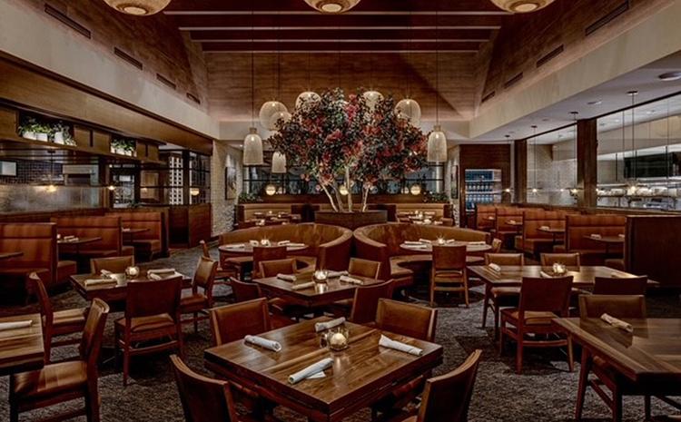 Dining area in the Seasons 52 restaurant in San Antonion, TX.
