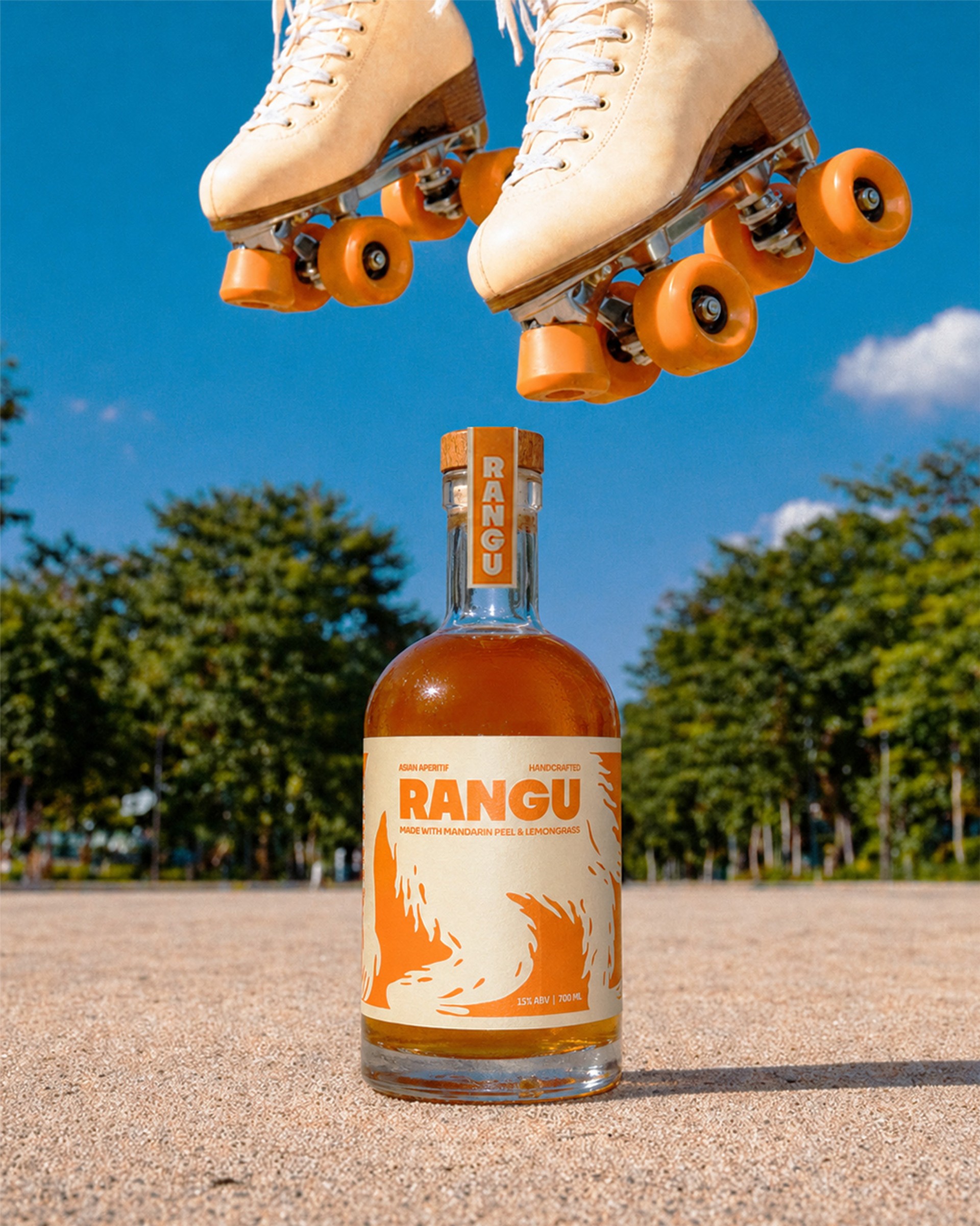 Rollerskates over Bottle