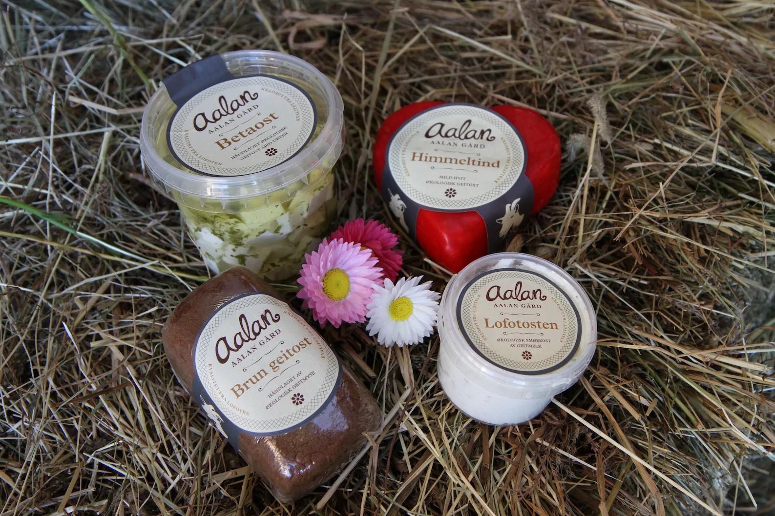 Various cheese that Aalan Gård produce