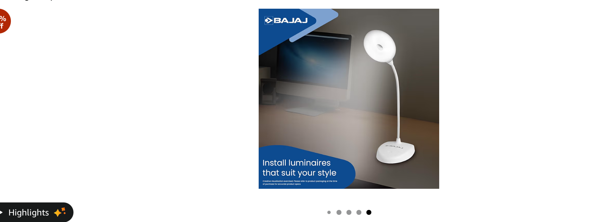 Bajaj Table Lamp Type C charging (4hr backup)