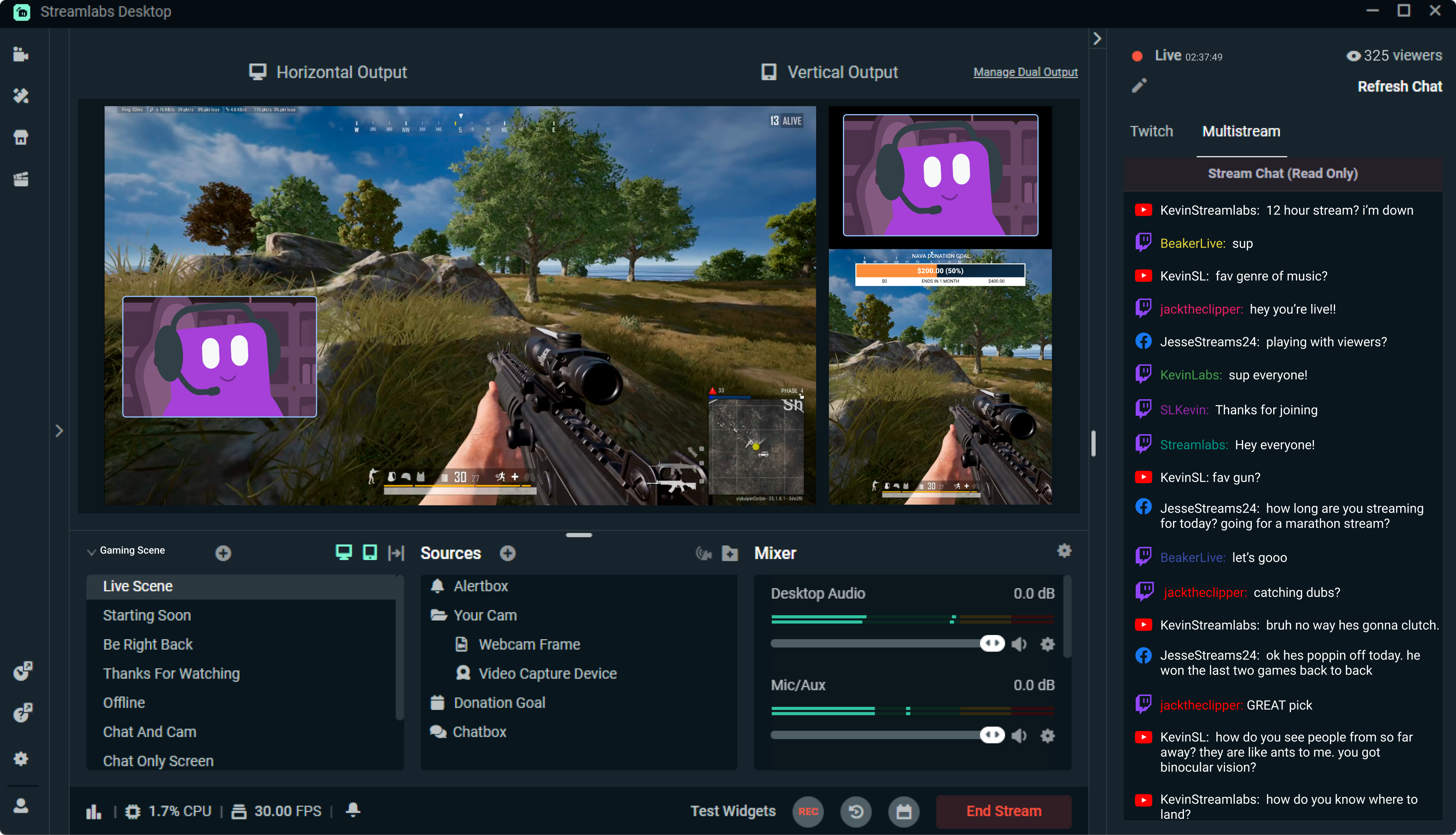 StreamLabs UI