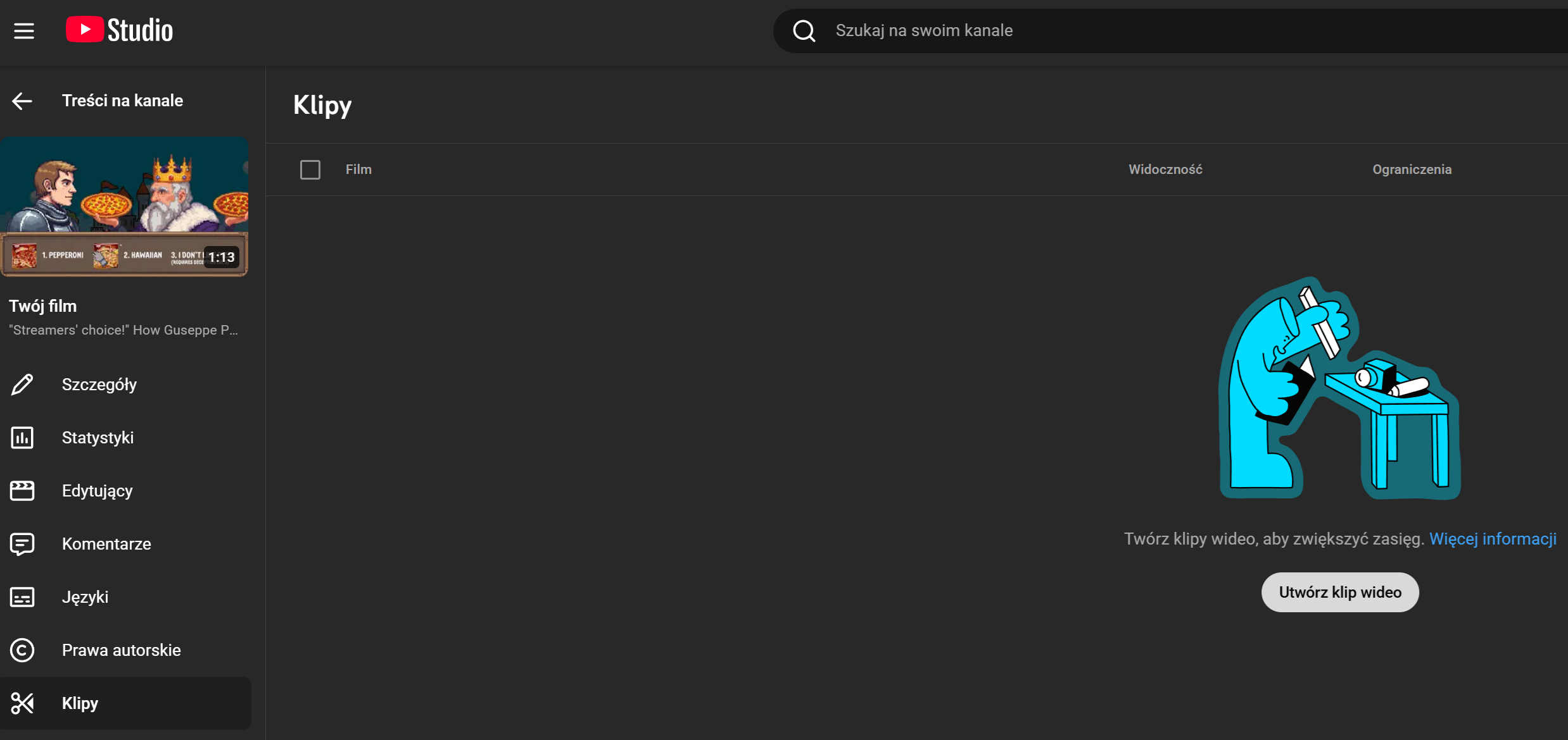 Youtube Studio Klipy