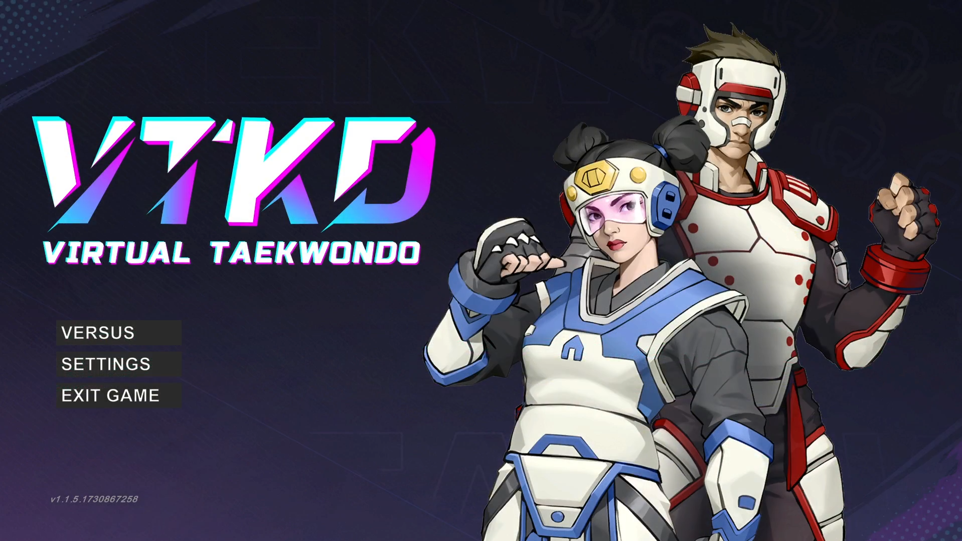 Virtual Taekwondo Landing Screen