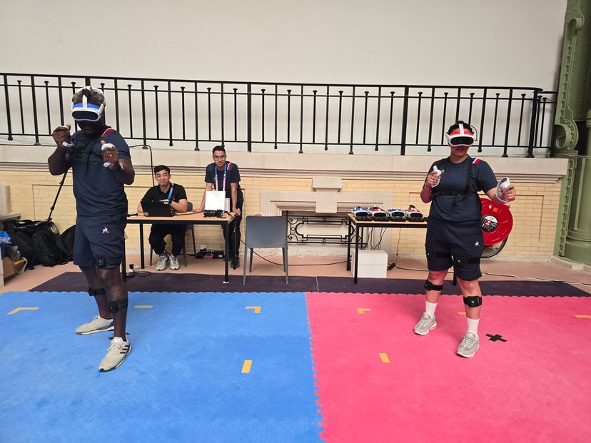 Two participants facing each other