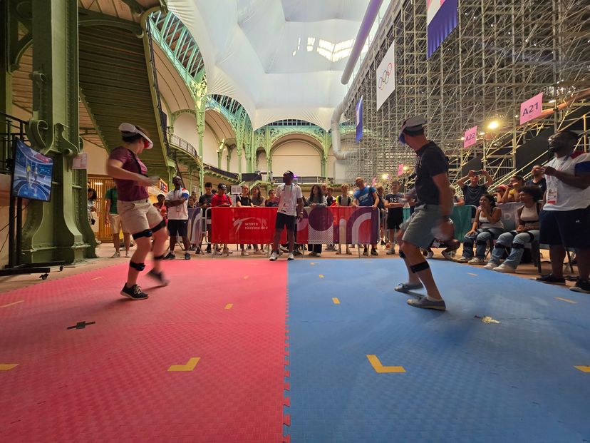 Two fighters facing off