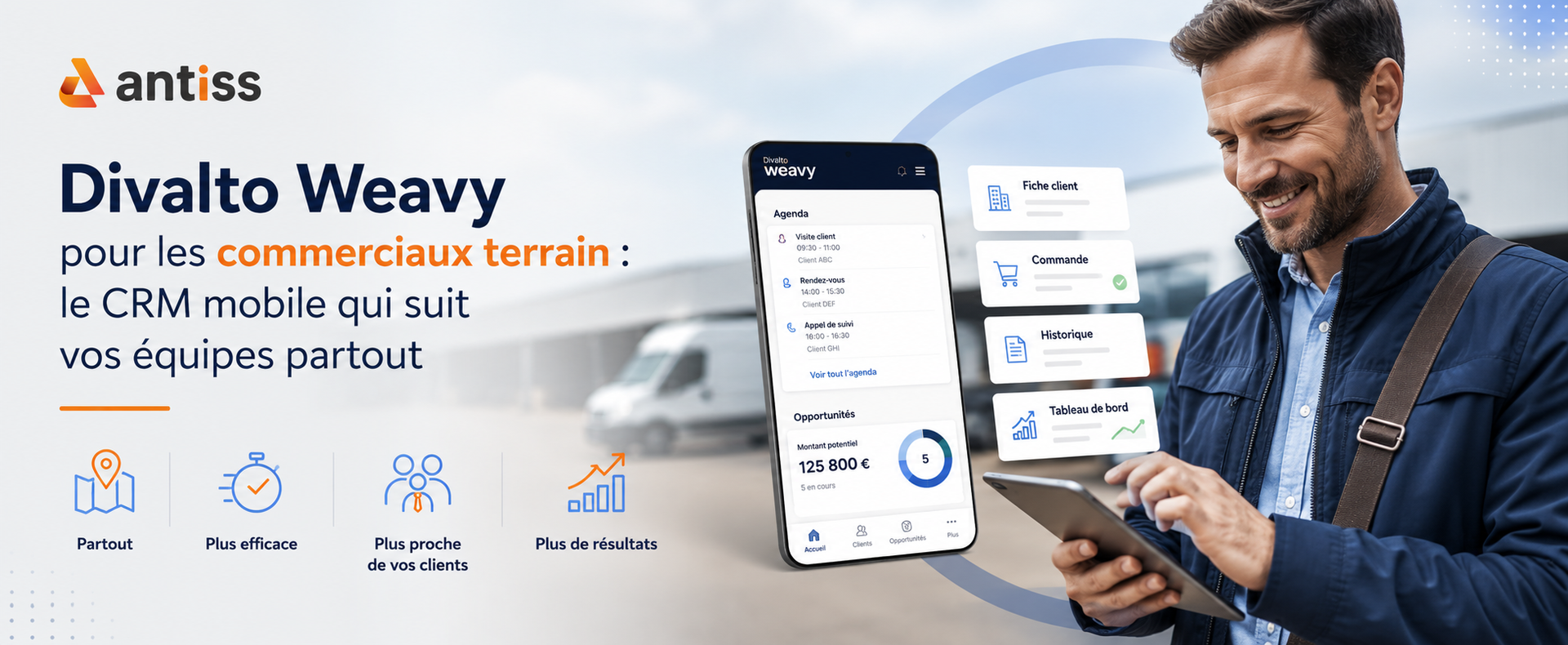Divalto Weavy pour les commerciaux terrain : le CRM mobile qui suit vos équipes partout