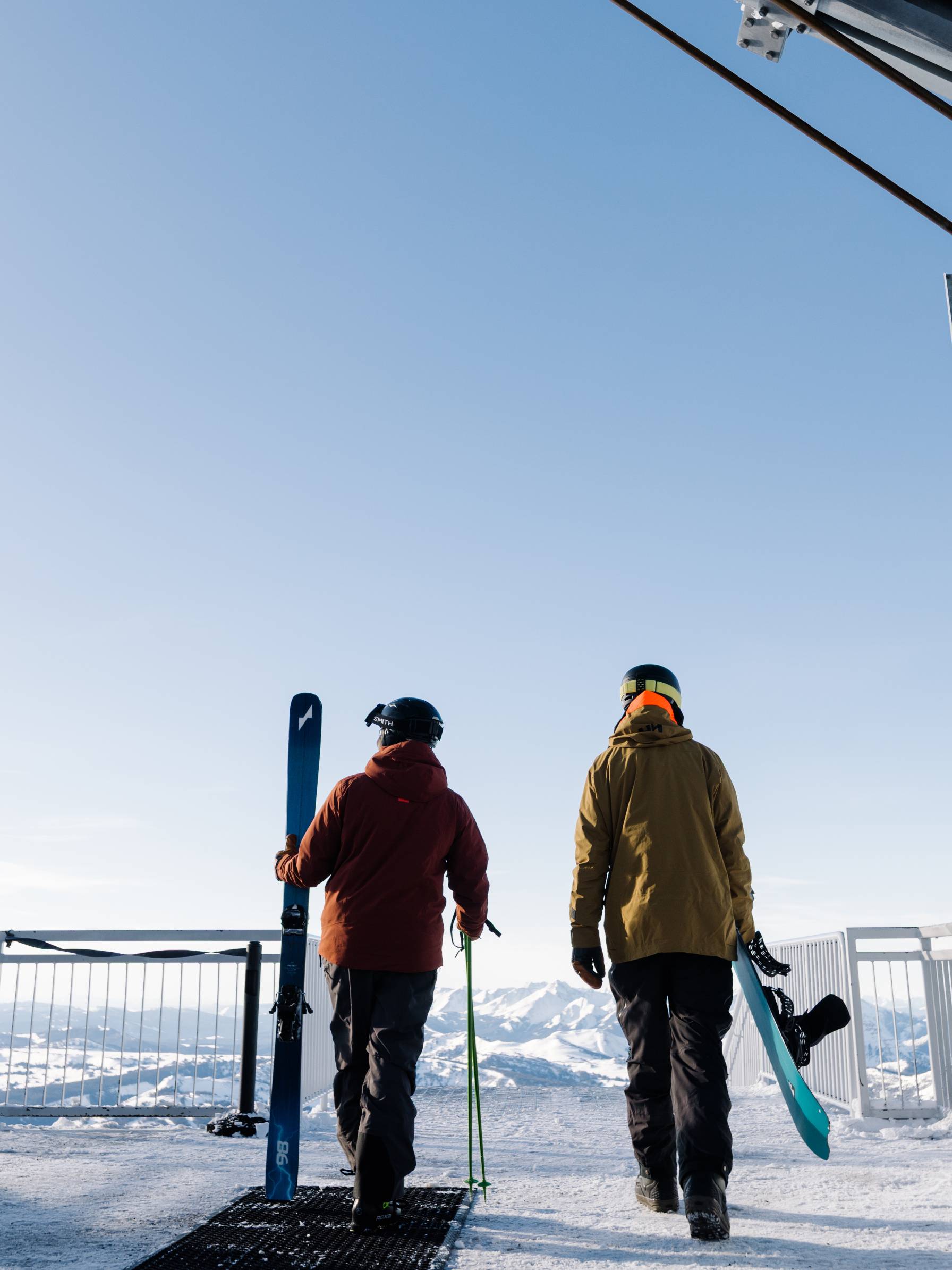 Two skiers on chairlift
