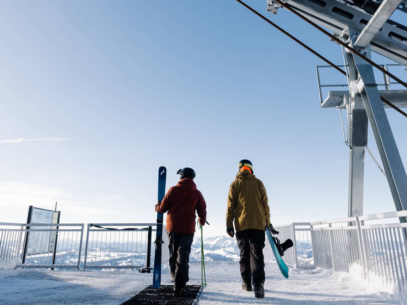 Two skiers on chairlift