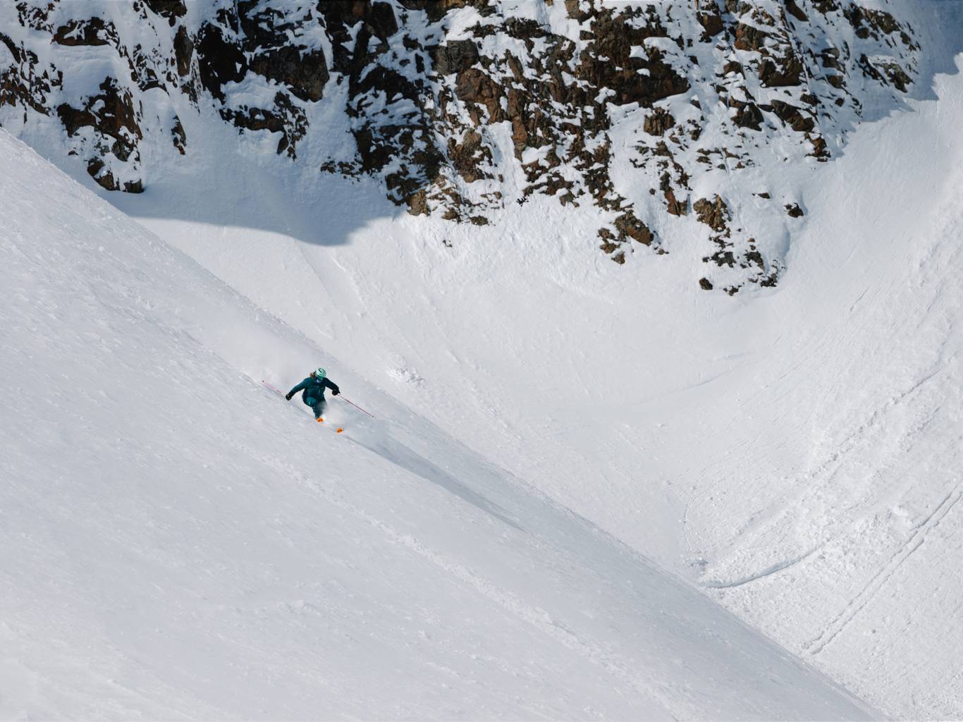 Man skiing in mountains
