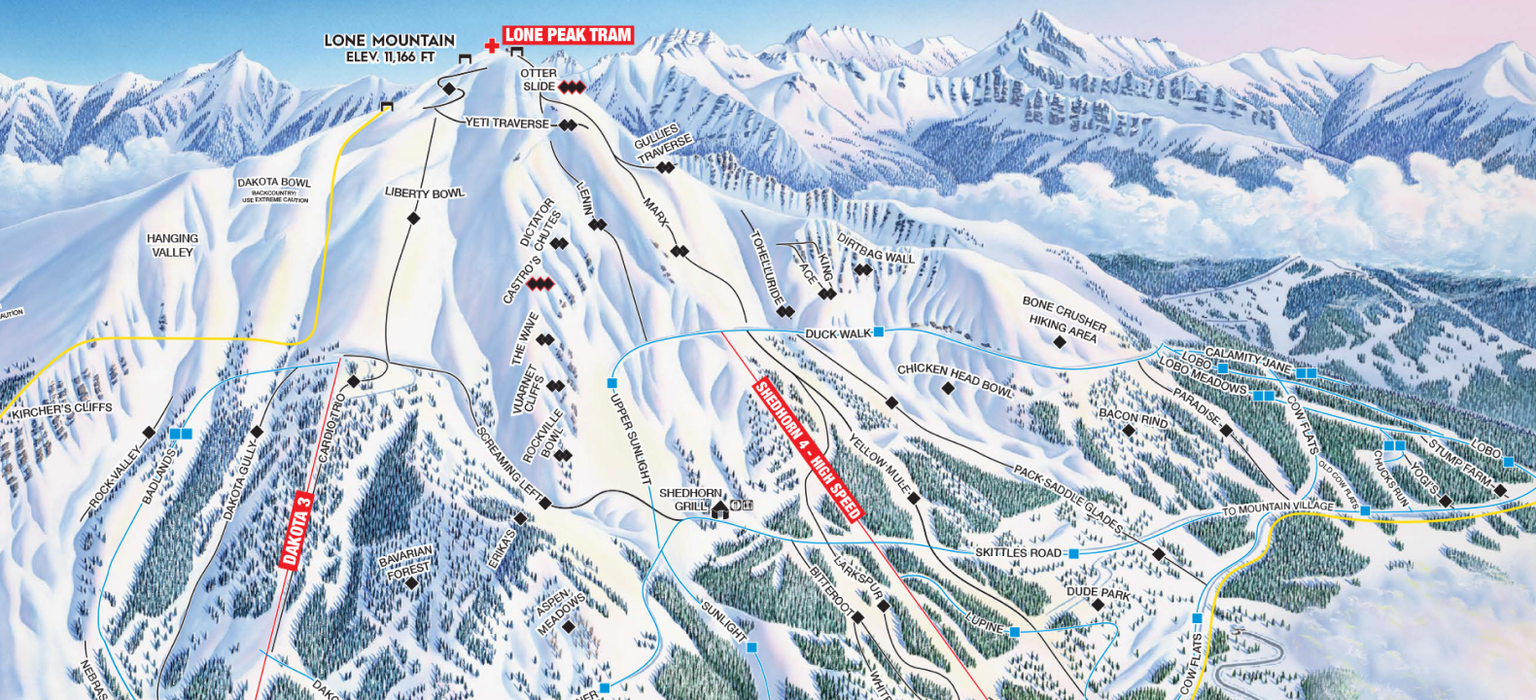 Winter South Face Trail Map