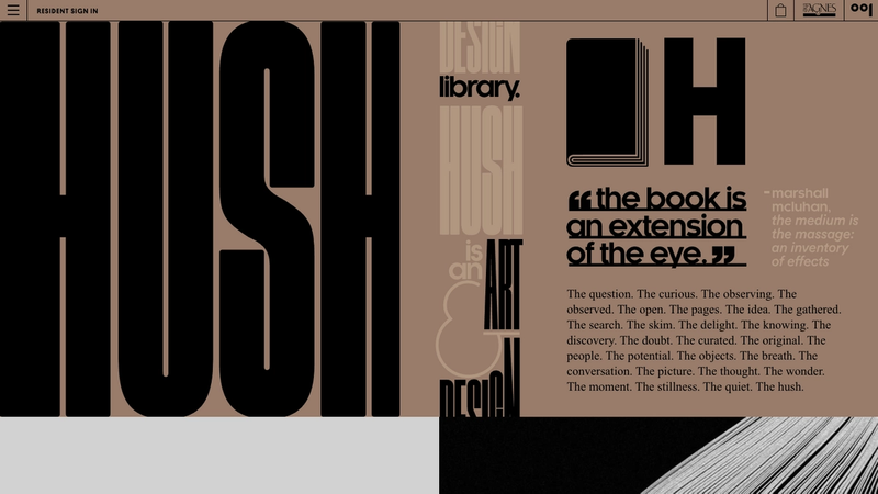 HUSH library page