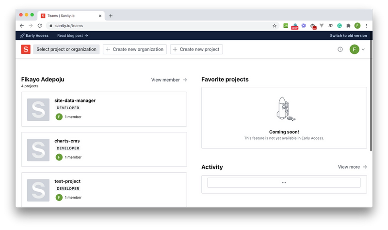 Sanity Management Dashboard