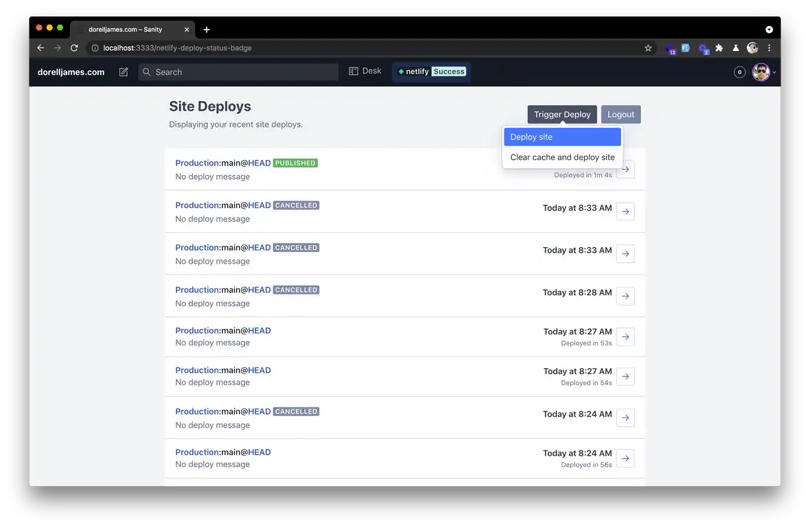 Netlify Deploy Status Badge Full Preview