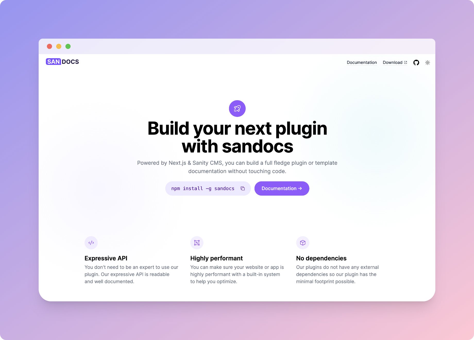 Sandocs Documentation Template