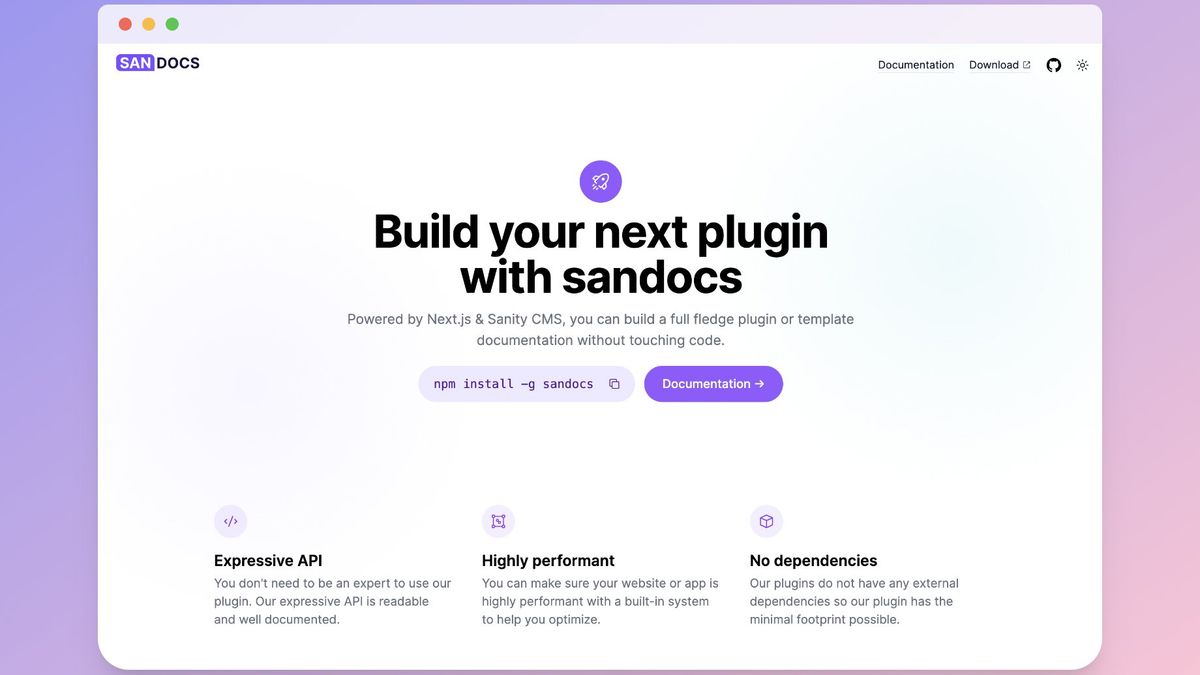 Sandocs Documentation Template