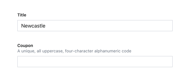 Two string fields with default functionality