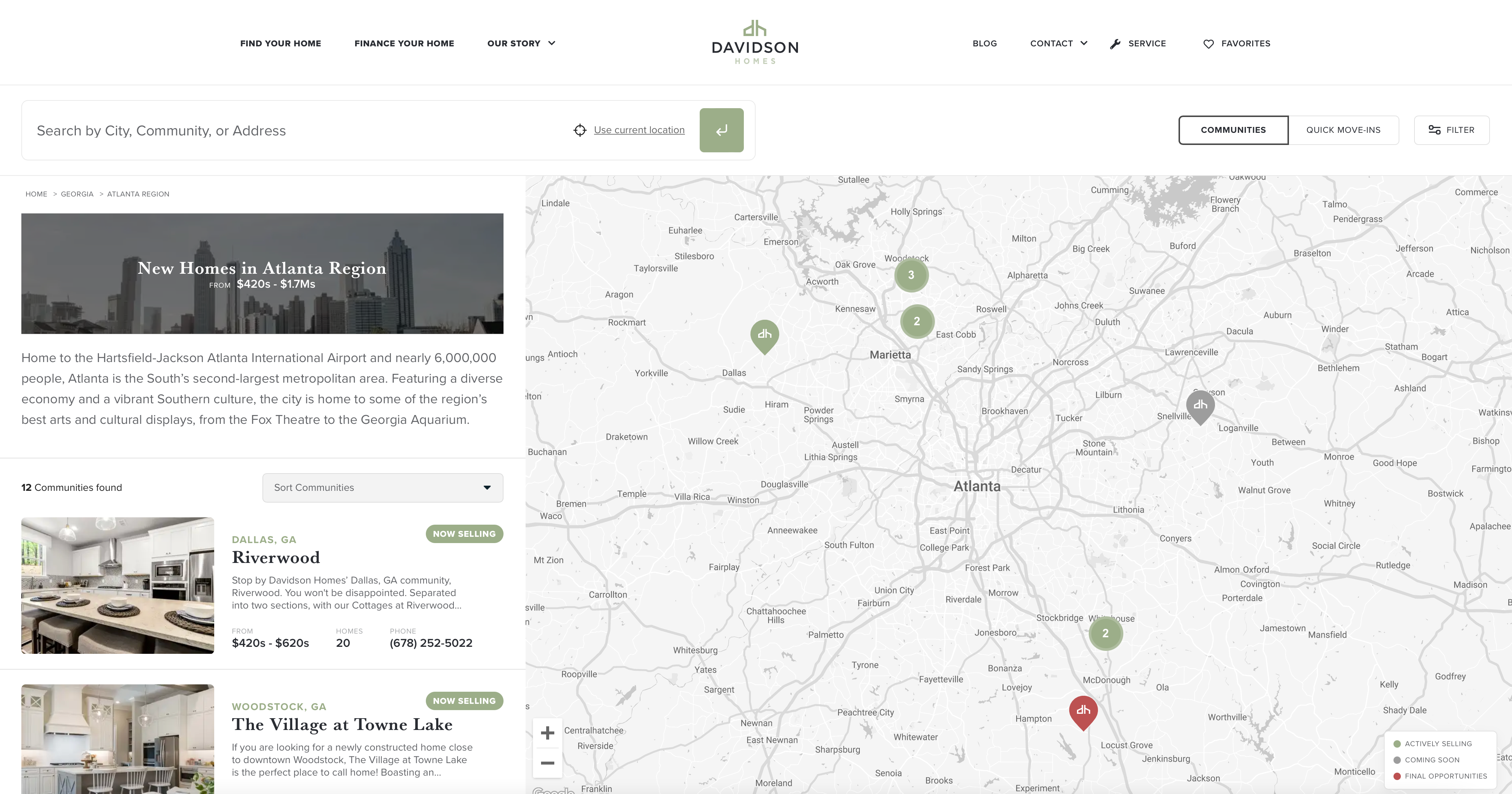 Davidson Homes made with Sanity.io