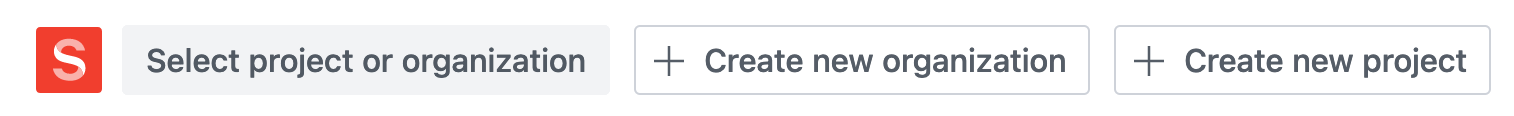 The menu allows you to create a new organization.