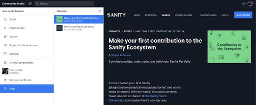 Sanity Studio and the Community pages