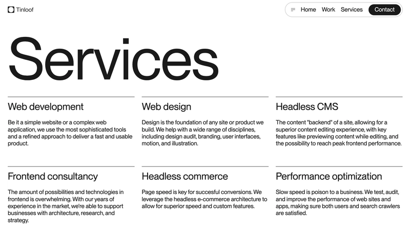 Services page