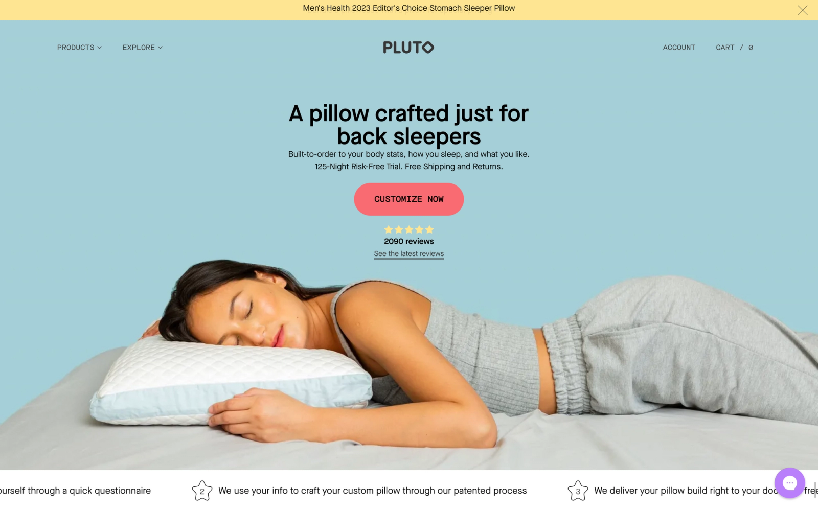Pluto Pillow made with Sanity.io
