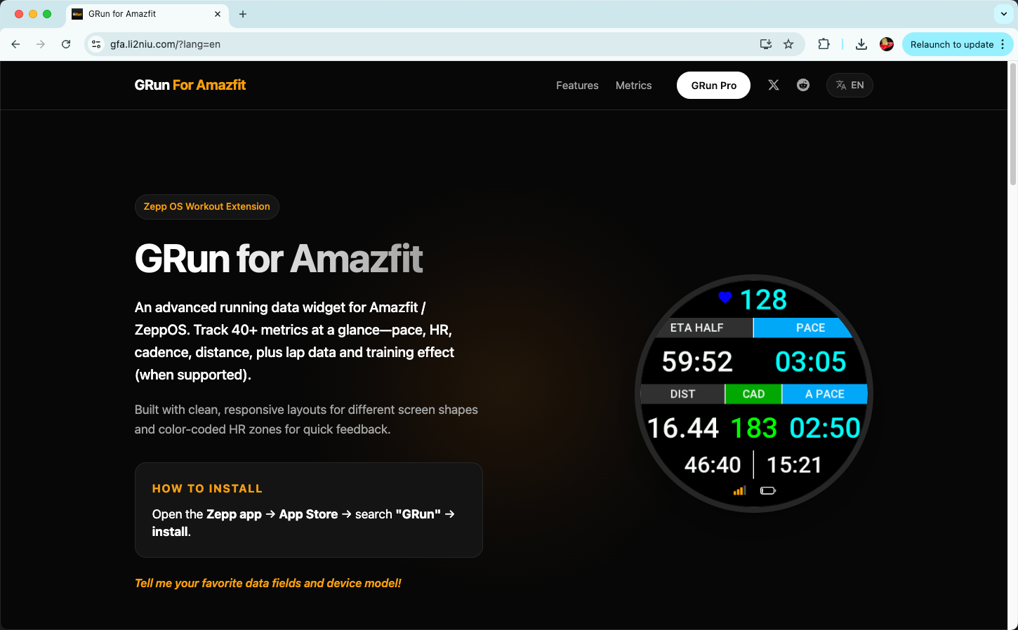 GRun for Amazfit