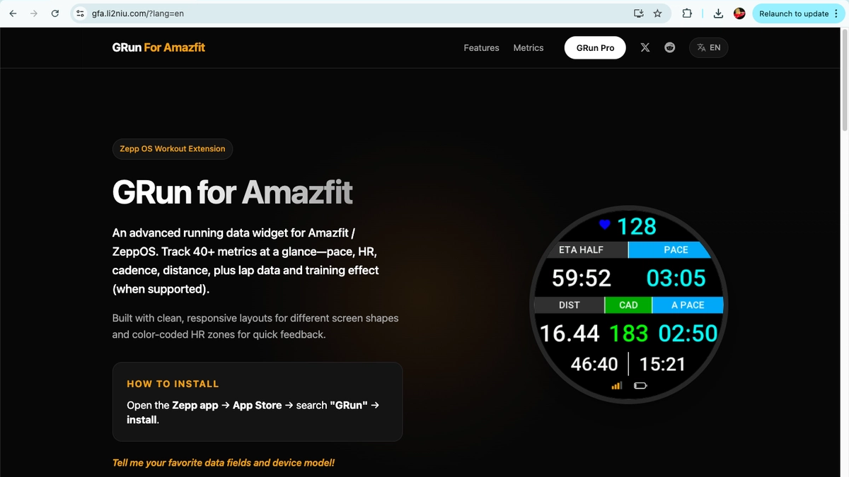 GRun for Amazfit