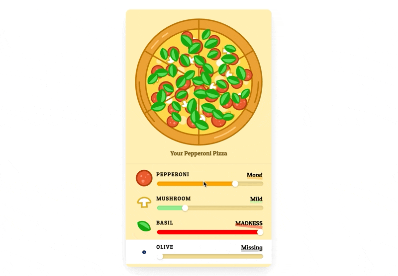 Animation of the toppings