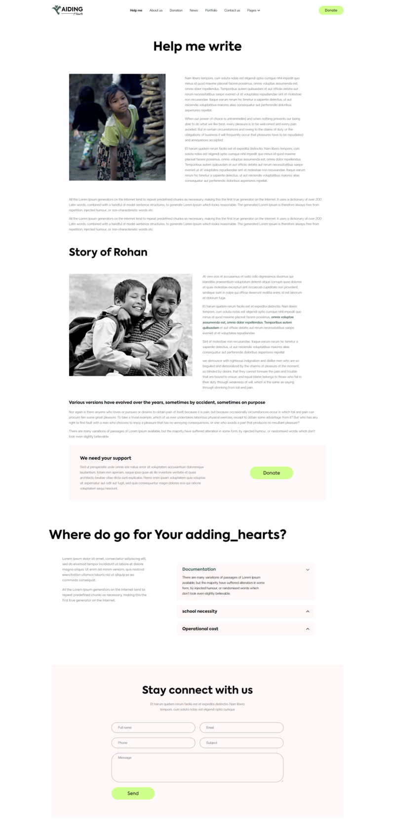 Aiding: donation nonprofit website Next.js template