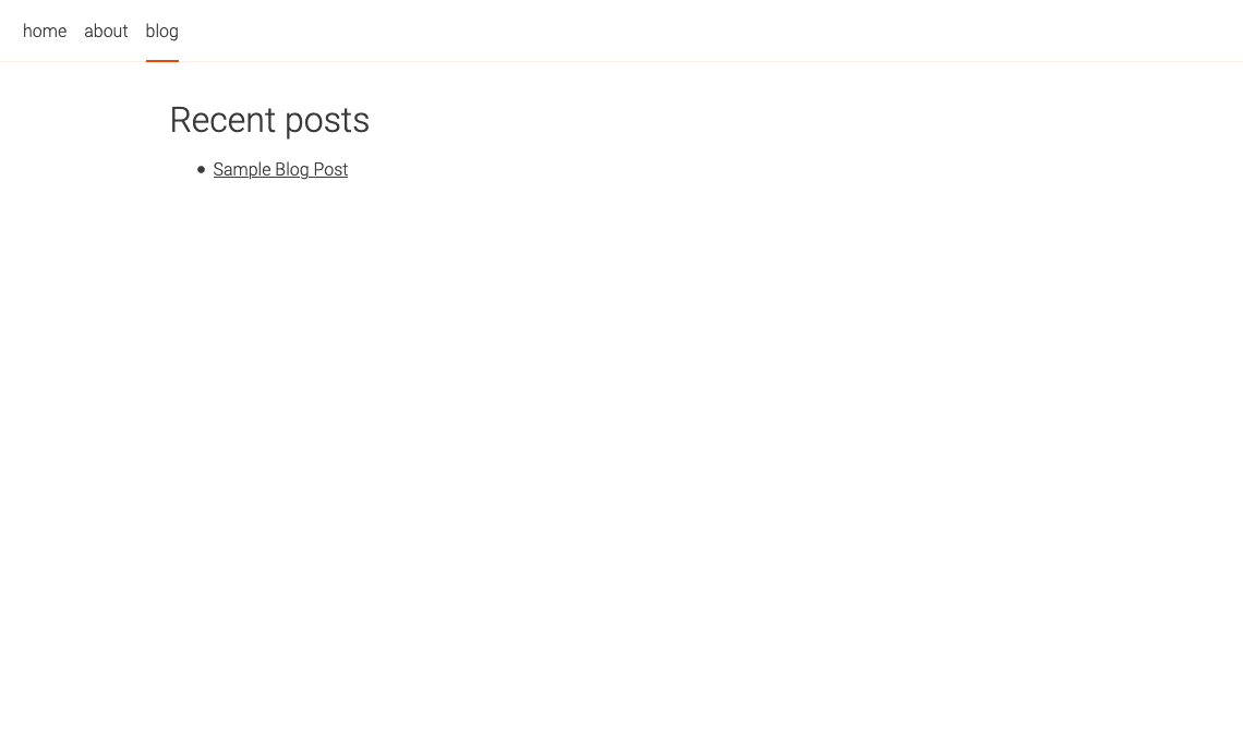 A screenshot of the main blog page, with our Sanity placeholder article