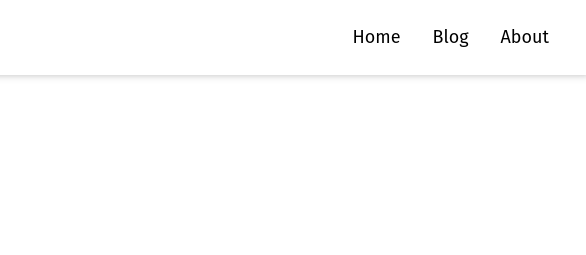 A screenshot of a website page with a menu bar. The menu bar has 3 options: Home, Blog and About.