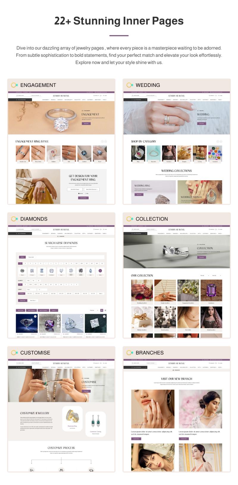 Starry heaven jewelry website template next.js