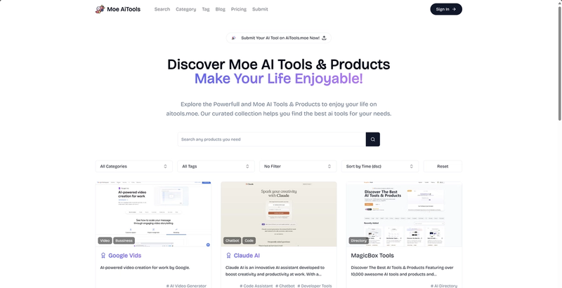 Moe Editor Moe AiTools - made with Sanity.io