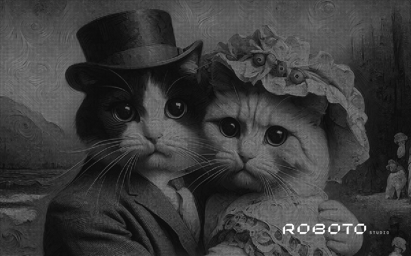 Two cats hugging each other looking at the camera 