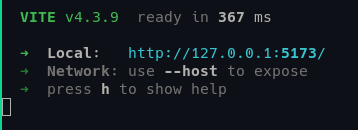 A computer screen displaying a message using Vue.js.